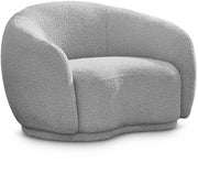 Hyde Boucle Fabric Upholstered Chair in Grey - 693Grey-C