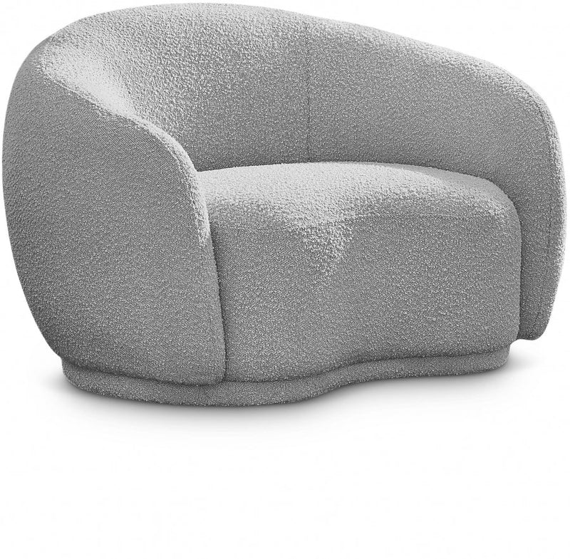 Hyde Boucle Fabric Upholstered Chair in Grey - 693Grey-C