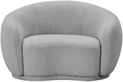 Hyde Boucle Fabric Upholstered Chair in Grey - 693Grey-C