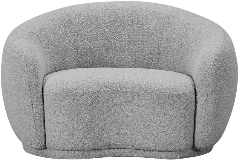 Hyde Boucle Fabric Upholstered Chair in Grey - 693Grey-C