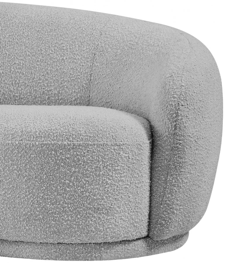 Hyde Boucle Fabric Upholstered Chair in Grey - 693Grey-C