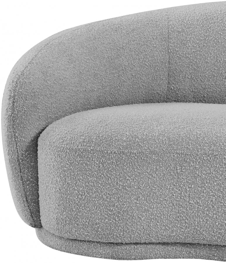 Hyde Boucle Fabric Upholstered Chair in Grey - 693Grey-C