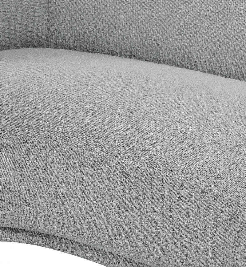 Hyde Boucle Fabric Upholstered Chair in Grey - 693Grey-C