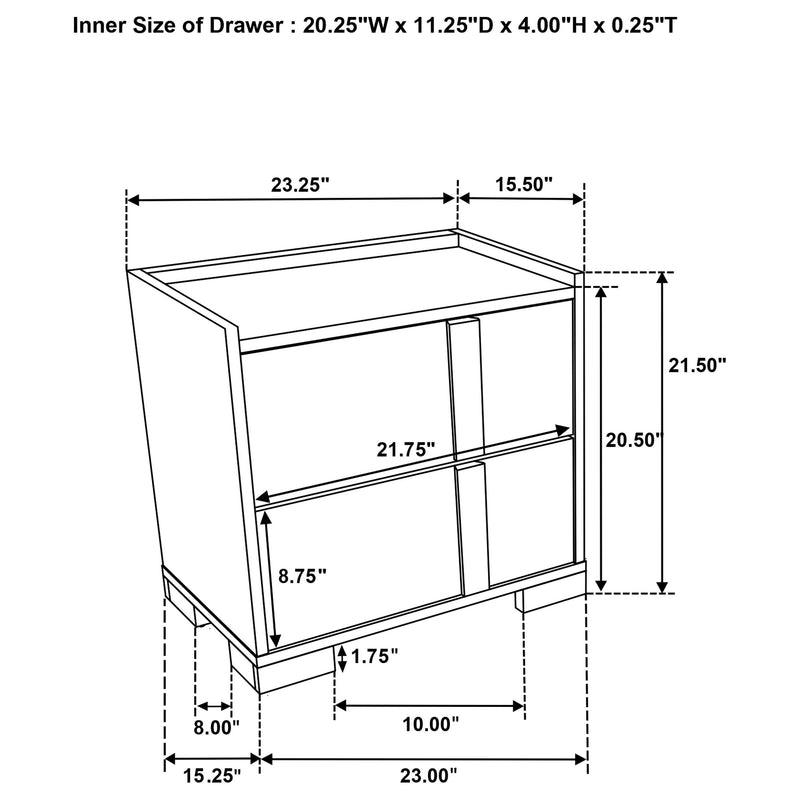 Hyland 2-drawer Nightstand Bedside Table Natural - 215652
