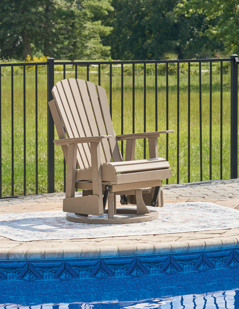 Hyland wave Driftwood Outdoor Swivel Glider Chair - P114-820