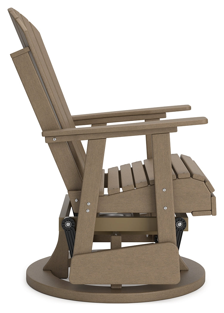 Hyland wave Driftwood Outdoor Swivel Glider Chair - P114-820