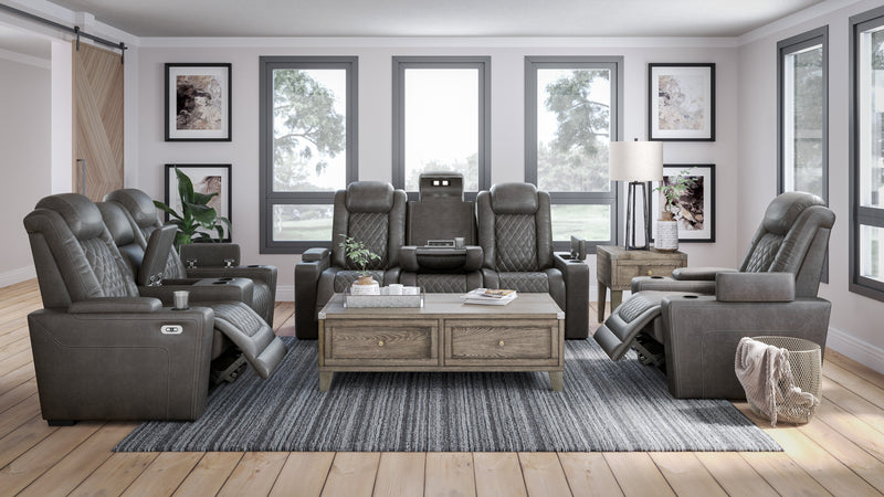 HyllMont Gray Power Reclining Living Room Set - Gate FurniturePower Reclining Living Room Set
