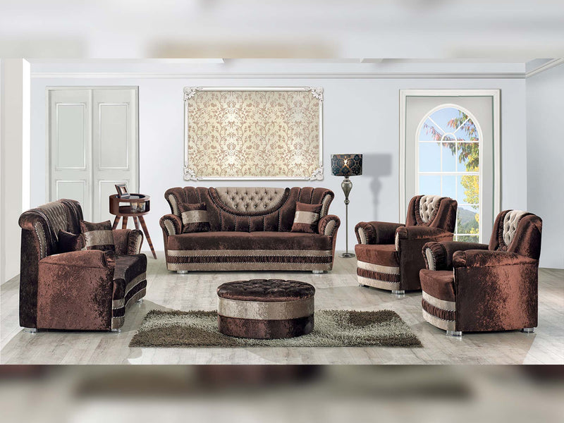 Idea Stationary Livingroom Loveseat Brown - Beige in Brown-Beige - 102-IDE-A101-2