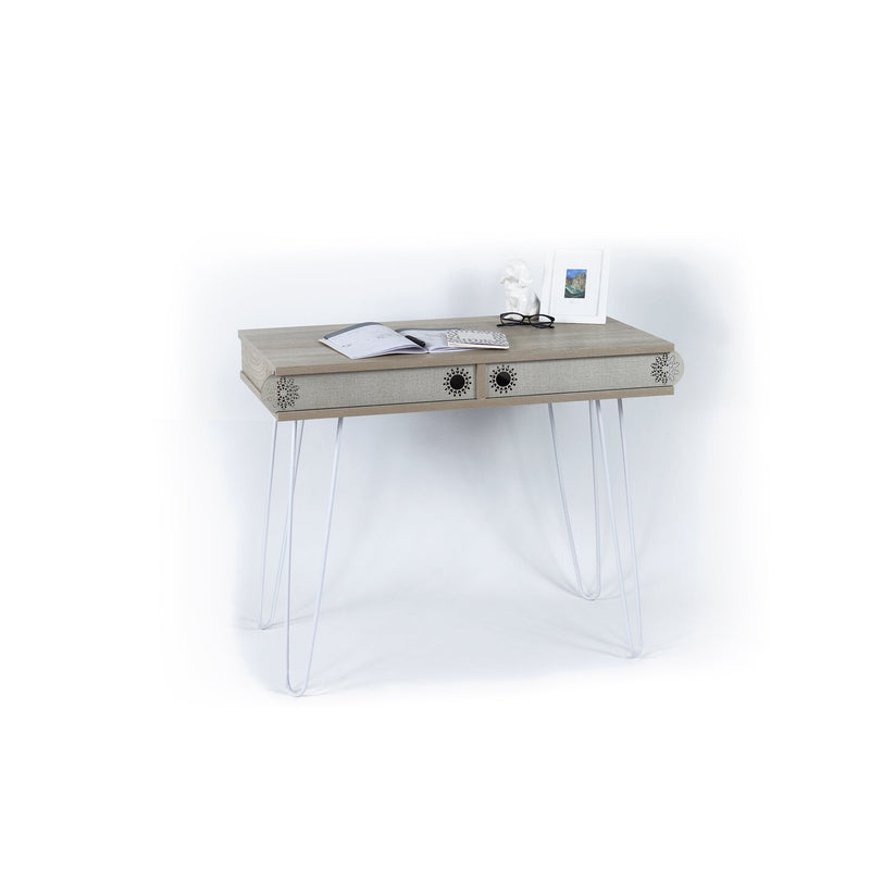 Illia Desk No.2 MT190622 in Oak-White - 790-ILL-MT190622