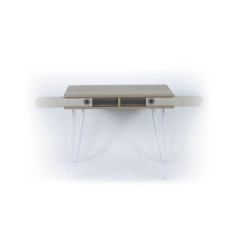Illia Desk No.2 MT190622 in Oak-White - 790-ILL-MT190622