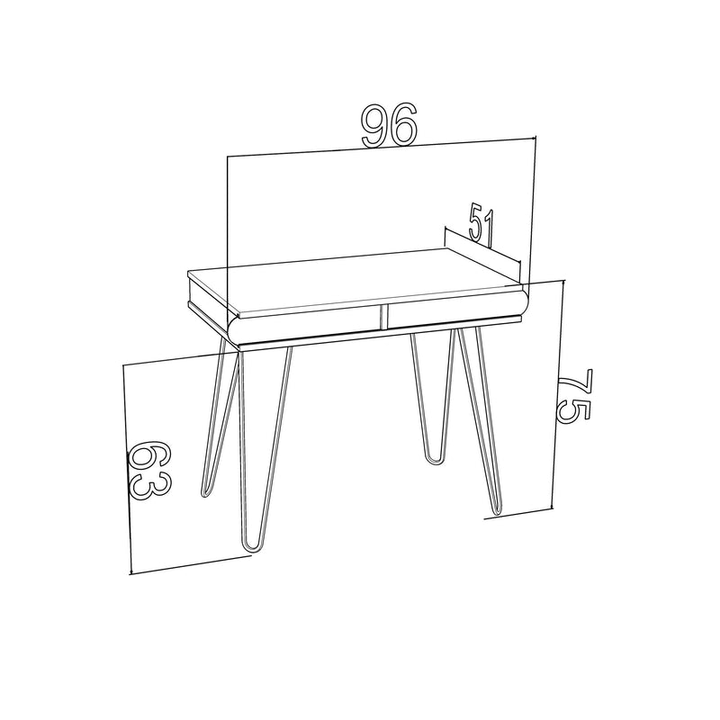 Illia Desk No.2 MT190622 in Oak-White - 790-ILL-MT190622