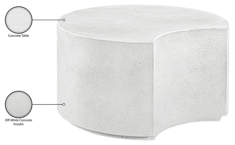 Imperia Concrete Indoor/Outdoor Coffee Table in White - 99060White-CT