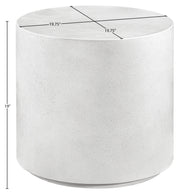 Imperia Concrete Indoor/Outdoor End / Side Table in White - 99060White-ET