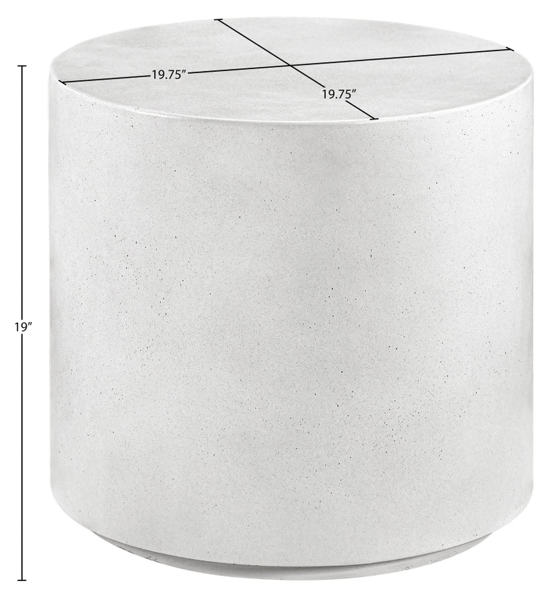 Imperia Concrete Indoor/Outdoor End / Side Table in White - 99060White-ET