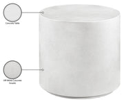 Imperia Concrete Indoor/Outdoor End / Side Table in White - 99060White-ET