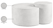 Imperia Concrete Indoor/Outdoor Modular Coffee Table in White - 99060White-CT-2PC