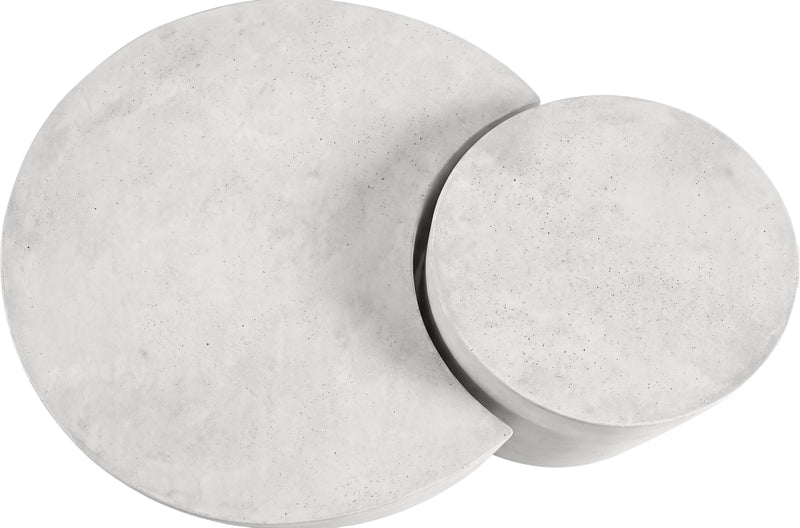 Imperia Concrete Indoor/Outdoor Modular Coffee Table in White - 99060White-CT-2PC
