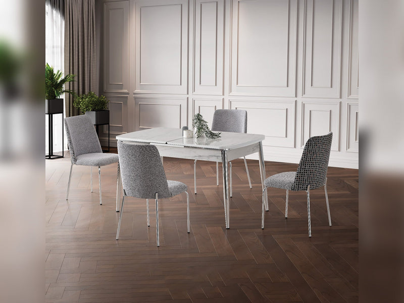 Inci Diningroom (Dining Table & 4 Dining Chair) in Walnut - 115-INC-SET-WL-4-SET