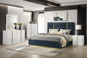 Ines 2-drawer Nightstand Bedside Table White High Gloss - 223092