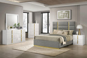 Ines 2-drawer Nightstand Bedside Table White High Gloss - 223092