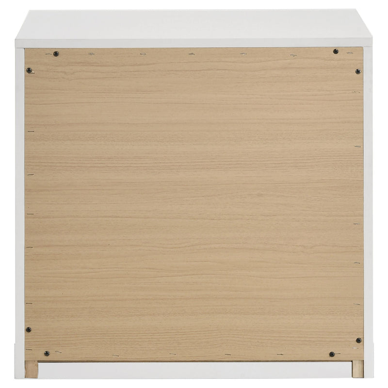 Ines 2-drawer Nightstand Bedside Table White High Gloss - 223092