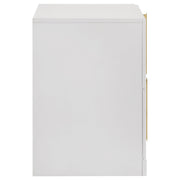 Ines 2-drawer Nightstand Bedside Table White High Gloss - 223092