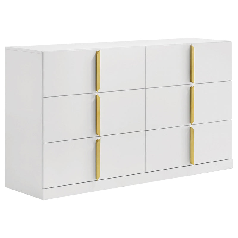 Ines 4-piece Queen Bedroom Set Navy and White High Gloss - 223091NVYQ-S4