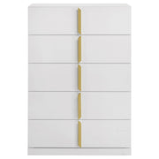 Ines 5-drawer Bedroom Chest of Drawers White High Gloss - 223095