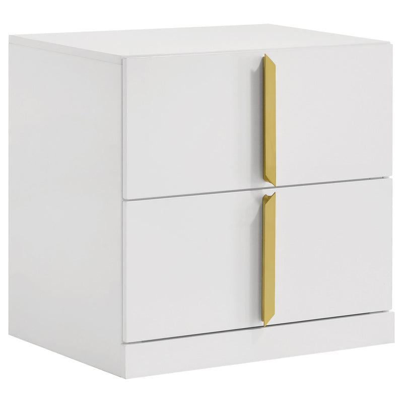 Ines 5-piece Eastern King Bedroom Set Grey and White High Gloss - 223091GRYKE-S5