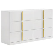 Ines 5-piece Eastern King Bedroom Set Navy and White High Gloss - 223091NVYKE-S5