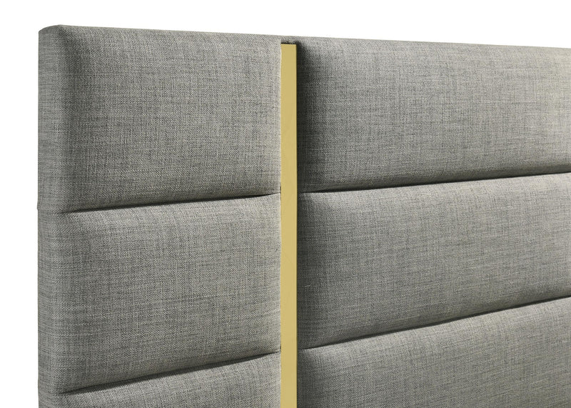 Ines 56-inch Fabric Upholstered Eastern King Panel Bed Grey - 223091GRYKE