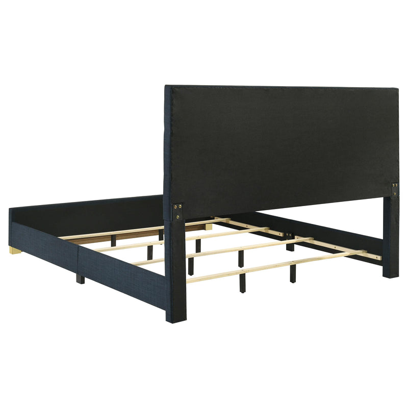 Ines 56-inch Fabric Upholstered Eastern King Panel Bed Navy - 223091NVYKE