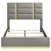 Ines 56-inch Fabric Upholstered Queen Panel Bed Grey - 223091GRYQ