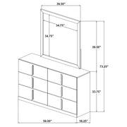 Ines 6-drawer Bedroom Dresser with Mirror White High Gloss - 223093M