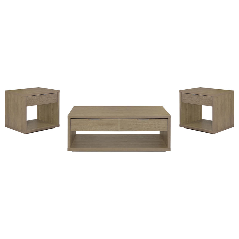 Ingram 3-Piece Coffee and End Table Set with Storage Latte - 710978-S3