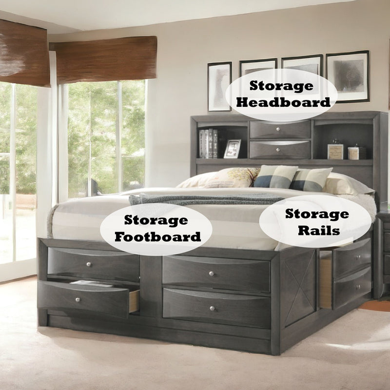 Ireland EK Bed W/Storage - 22696EK