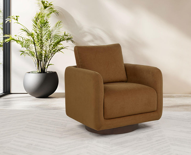 Iris Fabric Upholstered Swivel Accent Chair Rust - 903256