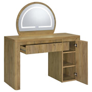 Irwin Vanity Table with LED Mirror and Storage Rustic Oak - 935790