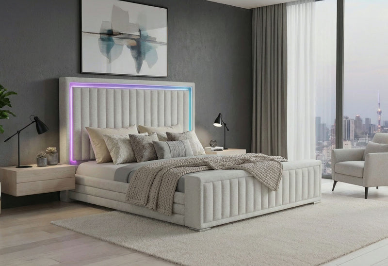 Elias Grey Queen Bed With Immersive Sound - ELIAS-GREY-QB W/ IS