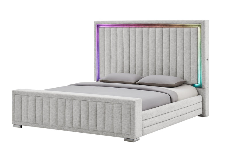 Elias Grey Queen Bed With Immersive Sound - ELIAS-GREY-QB W/ IS