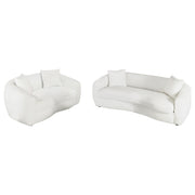 Isabella 2-piece Faux Sheepskin Upholstered Sofa Set Natural - 509871-S2