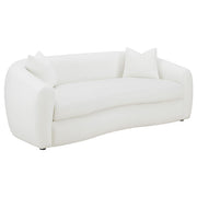 Isabella 2-piece Faux Sheepskin Upholstered Sofa Set Natural - 509871-S2