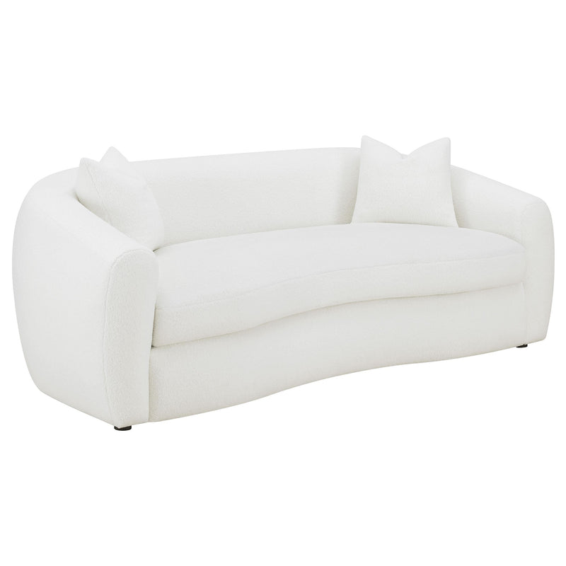 Isabella 2-piece Faux Sheepskin Upholstered Sofa Set Natural - 509871-S2