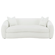 Isabella 2-piece Faux Sheepskin Upholstered Sofa Set Natural - 509871-S2