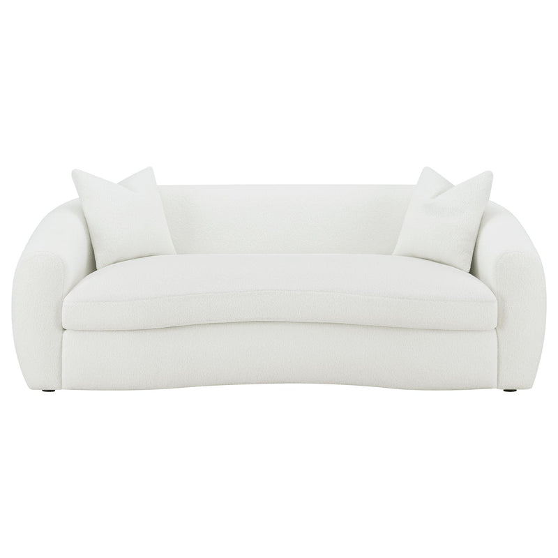 Isabella 2-piece Faux Sheepskin Upholstered Sofa Set Natural - 509871-S2