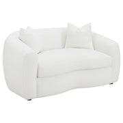 Isabella 2-piece Faux Sheepskin Upholstered Sofa Set Natural - 509871-S2