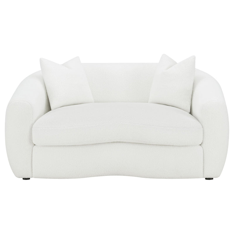 Isabella 2-piece Faux Sheepskin Upholstered Sofa Set Natural - 509871-S2