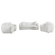 Isabella 3-piece Faux Sheepskin Upholstered Sofa Set Natural - 509871-S3