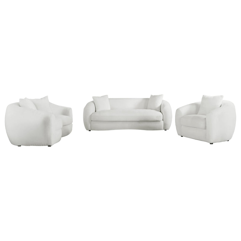 Isabella 3-piece Faux Sheepskin Upholstered Sofa Set Natural - 509871-S3