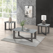 Isabella - 3PC Coffee Table Set, Rectangular Shape Coffee Table and 2 Square Shape End Tables - T127-3PC-Set